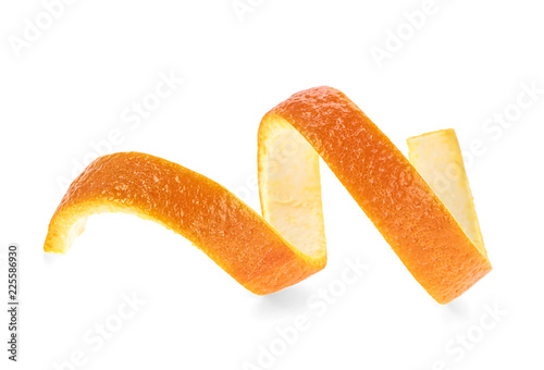 Fresh orange skin isolated on a white background