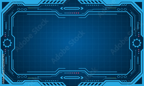 Abstract Futuristic Presentation Panel Frame , Technology Display