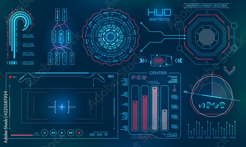 Futuristic User Interface, HUD, FUI Technology Background