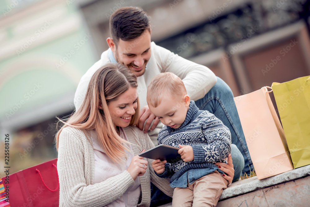 Family having great time together outdoors Family having great time together outdoors