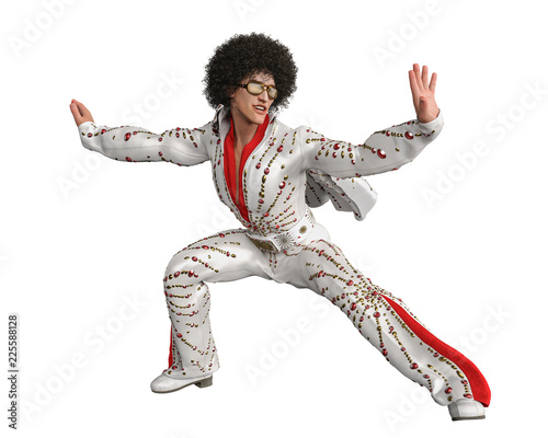 Photography king of pop cartoon in a white background