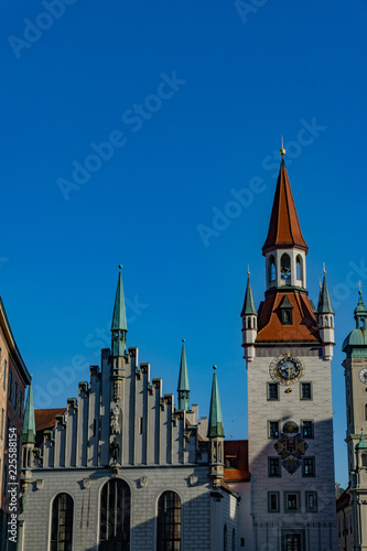 Obraz na płótnie The Altes Rathaus of Munich (Old Town Hall) until 1874 the domicile of the municipality. It is in the Marienplatz square - Munich, Bavaria, Germany, Europe w salonie