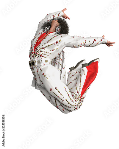 king of pop cartoon in a white background