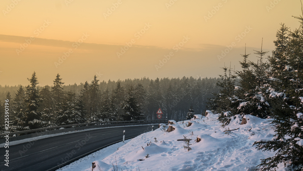 Feldberg Winter Road to Taunus in Hesse Feldberg Winter Road to Taunus in Hesse
