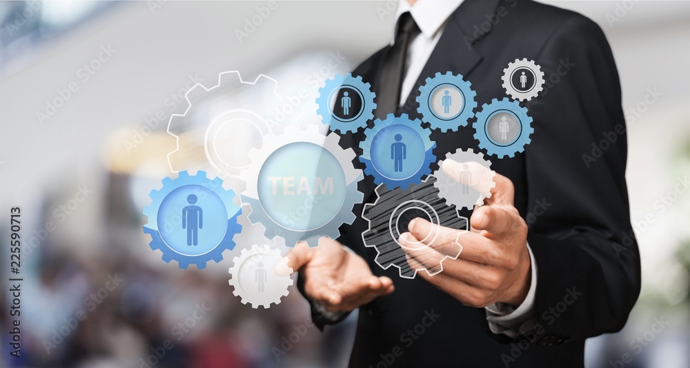Businessman and analytics symbol on background Businessman and analytics symbol on background