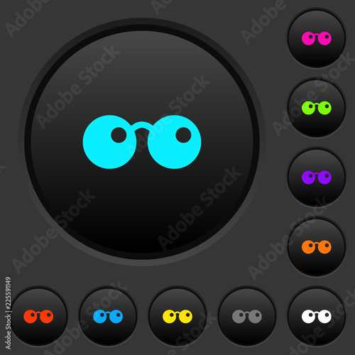 Sunglasses dark push buttons with color icons
