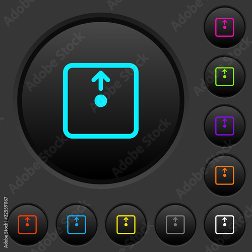 Move object up dark push buttons with color icons