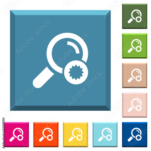 Trusted search white icons on edged square buttons
