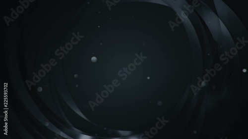 Abstract background with animation of waving and flying stripes from glass, silk or crystals. Animation of seamless loop.