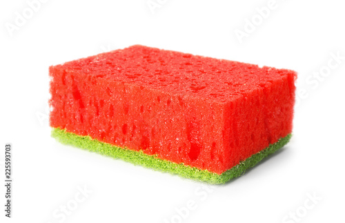 Cleaning sponge for dish washing on white background