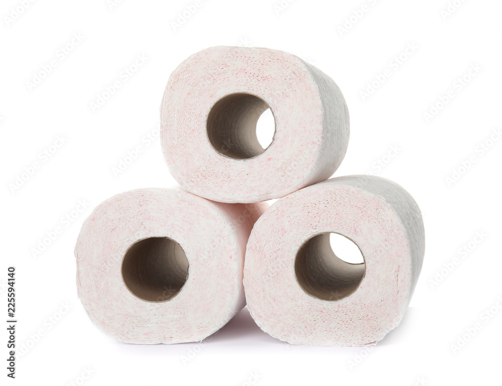 Rolls of toilet paper on white background Rolls of toilet paper on white background