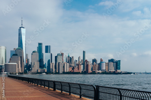 Skyline of Downtown Manhattan over Hudson River