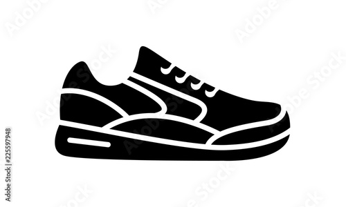 Running shoes icon fitness. Simple style sneaker.