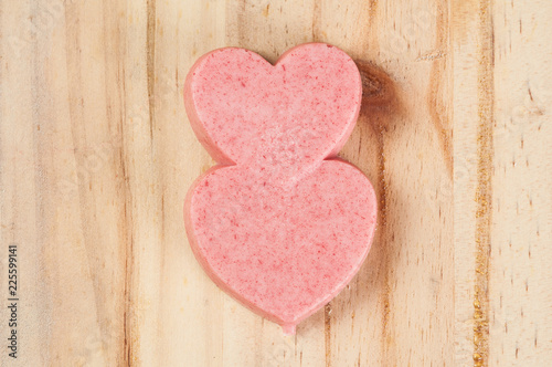 sweet, hearts made with white chocolate