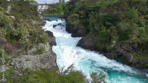 Aratiatia Rapids On The Waikato River After The Dam Opened Spill Gates