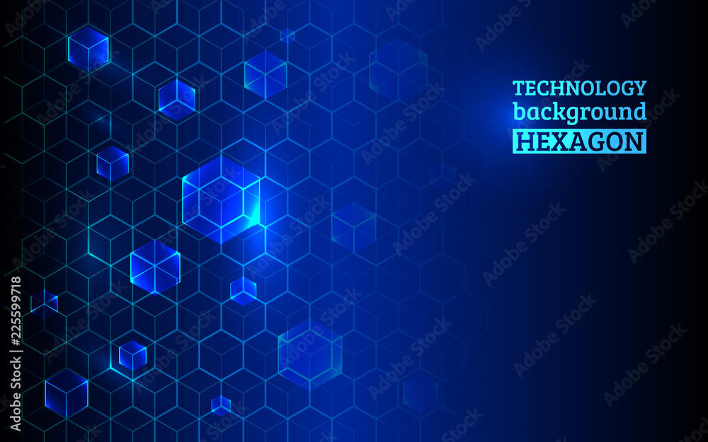 Fototapeta premium Structure hexagon and communication elements. Hi-tech background for science, technology, medicine. Technology geometric minimal design.