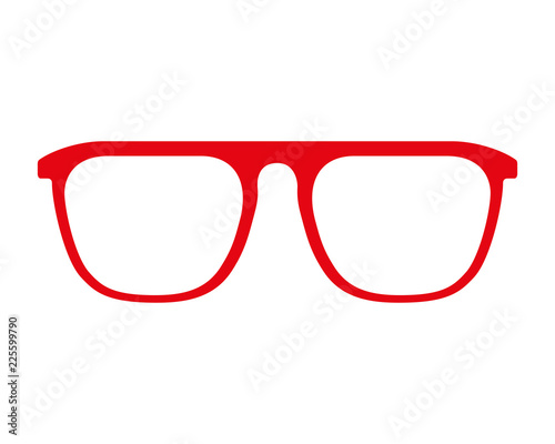 red glasses fashion frame isolated design