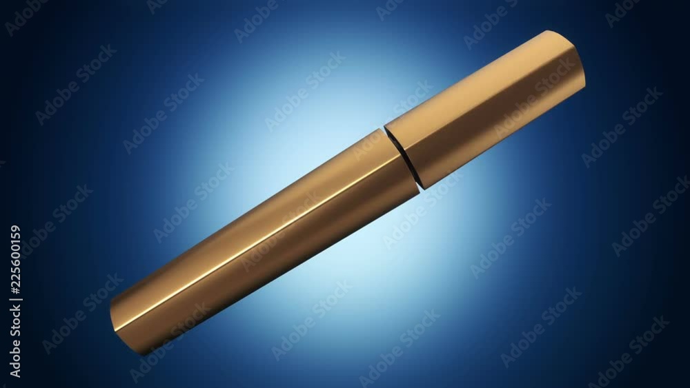 Animation of opening and rotation new mascara. View of close-up. Animation of seamless loop. Animation of opening and rotation new mascara. View of close-up. Animation of seamless loop.