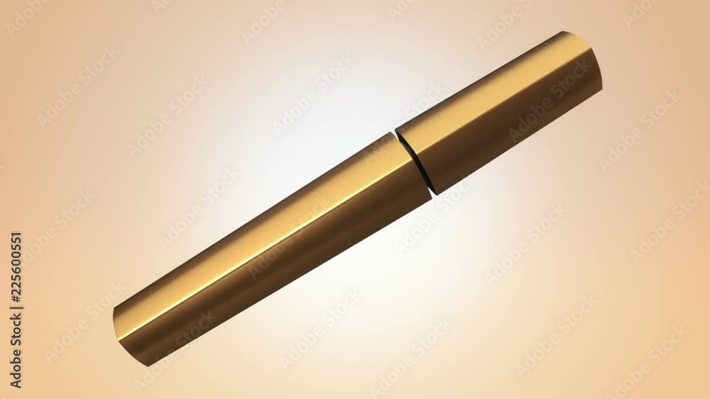 Animation of opening and rotation new mascara. View of close-up. Animation of seamless loop. Animation of opening and rotation new mascara. View of close-up. Animation of seamless loop.