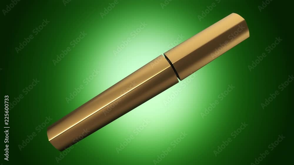 Animation of opening and rotation new mascara. View of close-up. Animation of seamless loop. Animation of opening and rotation new mascara. View of close-up. Animation of seamless loop.