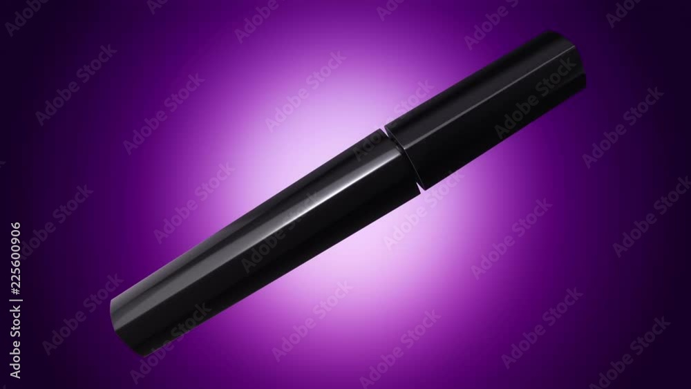 Animation of opening and rotation new mascara. View of close-up. Animation of seamless loop. Animation of opening and rotation new mascara. View of close-up. Animation of seamless loop.
