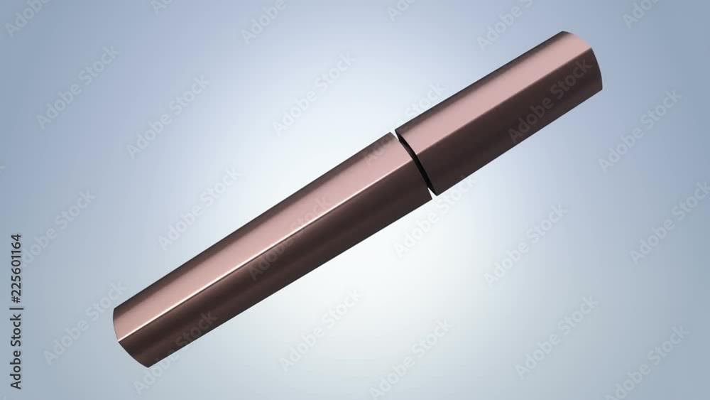Animation of opening and rotation new mascara. View of close-up. Animation of seamless loop. Animation of opening and rotation new mascara. View of close-up. Animation of seamless loop.