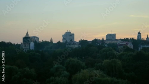 Fotografie Panoramic view to the sunset over the city