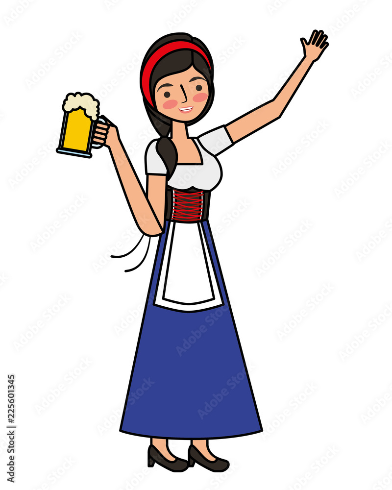 Fototapeta premium bavarian woman holding beer glass