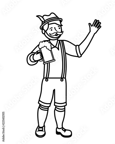 bavarian man hoding beer glass