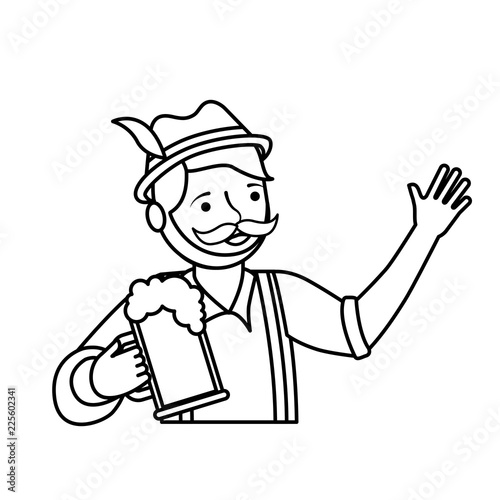 bavarian man hoding beer glass portrait