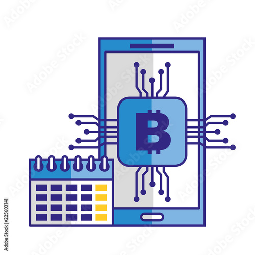 smartphone bitcoin virtual money calendar