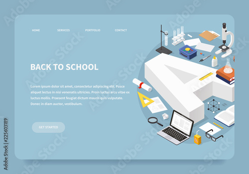 Isometric Education Landing Page Concept