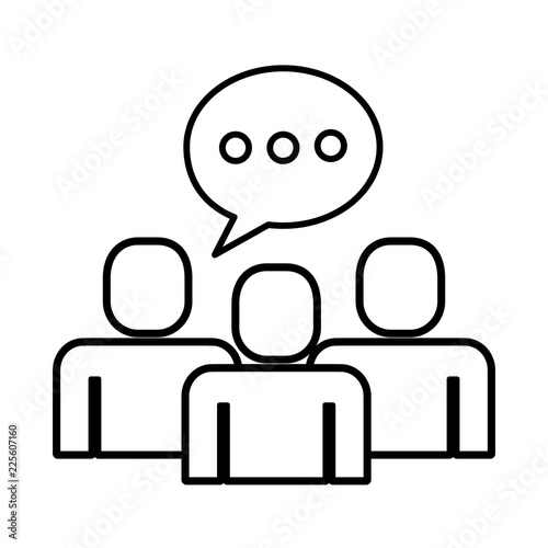 group of people with speech bubble silhouette