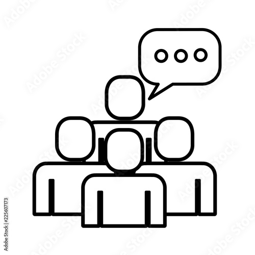 group of people with speech bubble silhouette