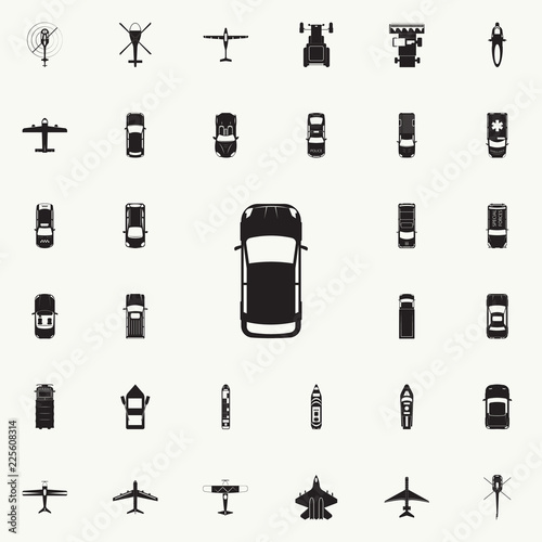 car icon. Transport view from above icons universal set for web and mobile