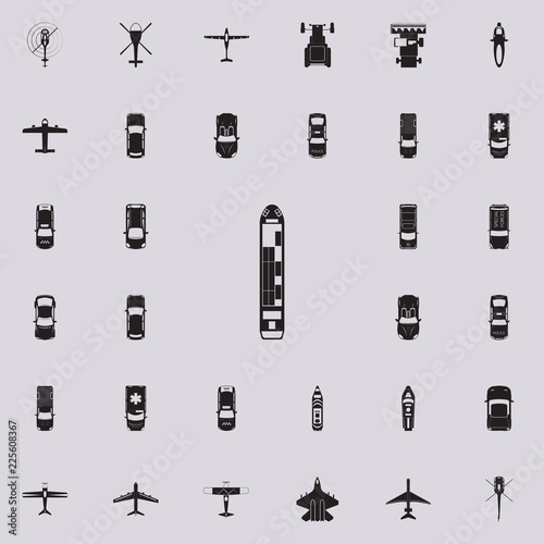 cargo Ship icon. Transport view from above icons universal set for web and mobile
