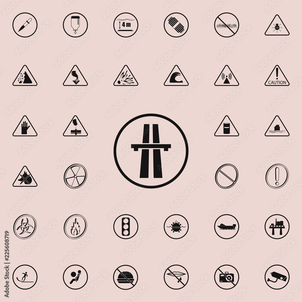 sign bridge on the road icon. Warning signs icons universal set for web and mobile