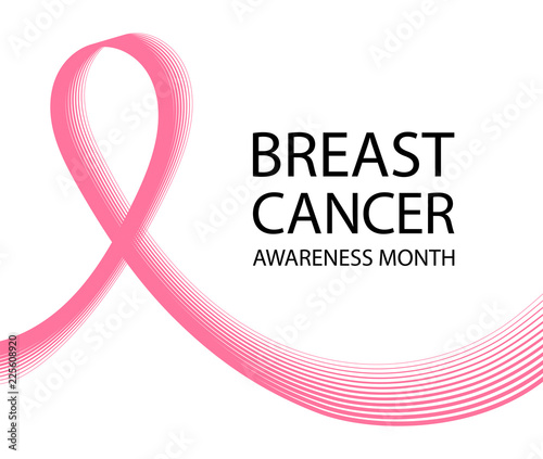 Breast cancer awareness ribbon background. Symbol of the fight against breast cancer.
