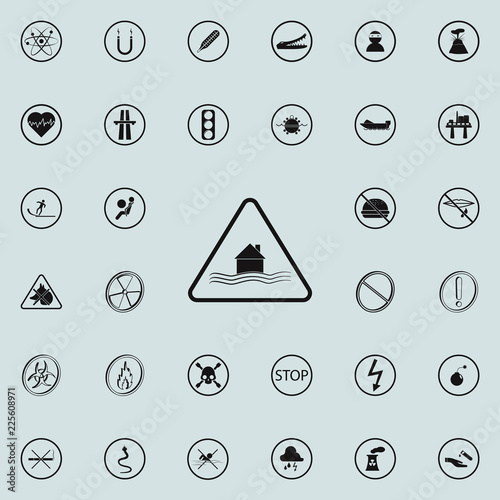 danger sign of house flooding icon. Warning signs icons universal set for web and mobile