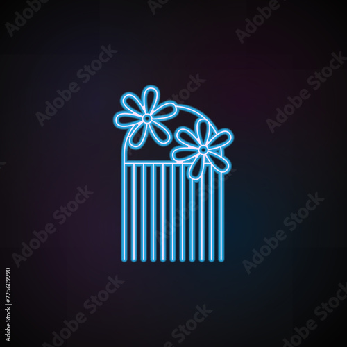 brooch icon in neon style. One of Woman Accessories collection icon can be used for UI, UX