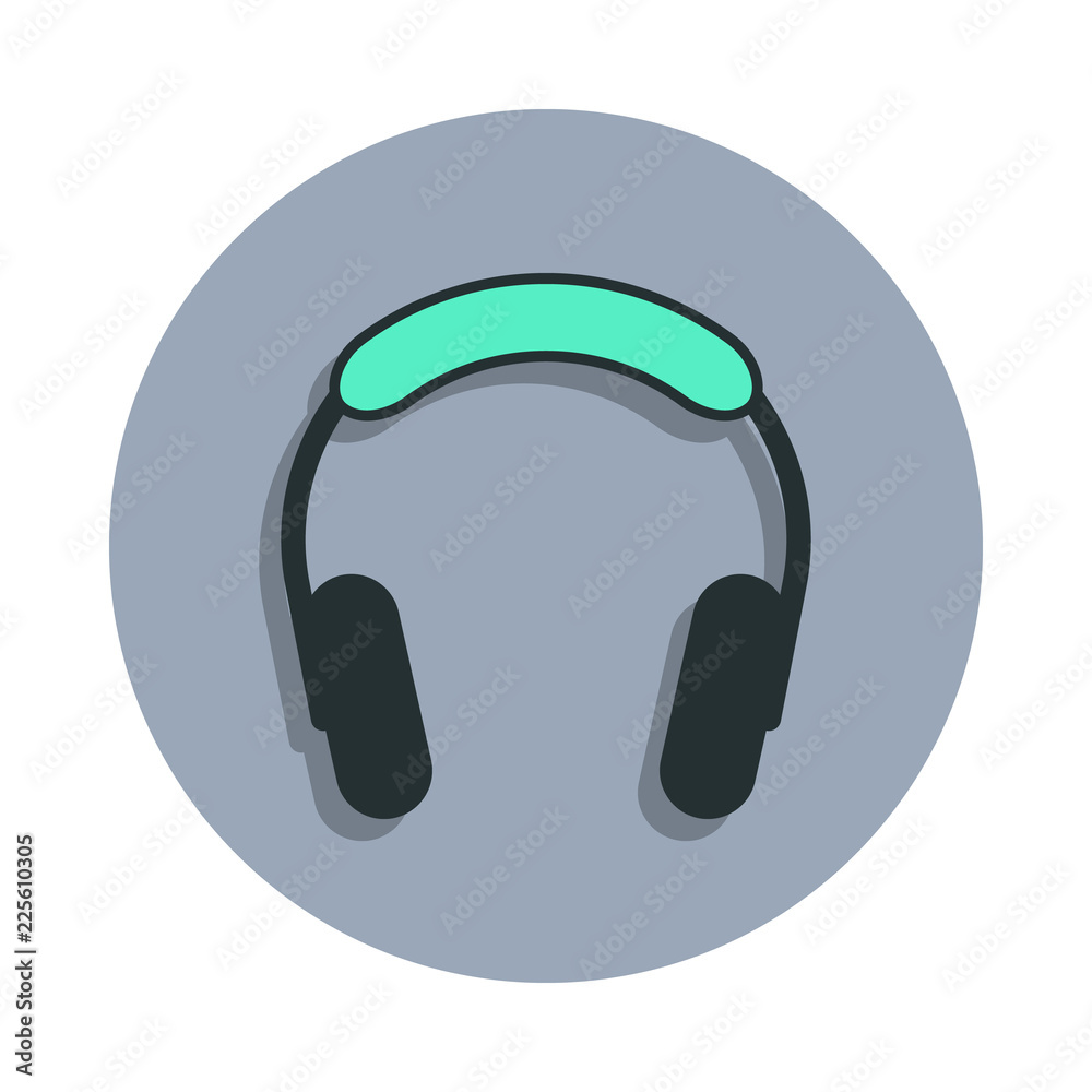 headphones icon in badge style. One of web collection icon can be used for UI, UX headphones icon in badge style. One of web collection icon can be used for UI, UX