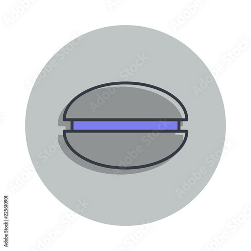 burgher icon in badge style. One of web collection icon can be used for UI, UX