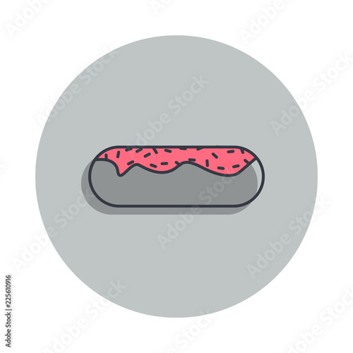eclair icon in badge style. One of web collection icon can be used for UI, UX