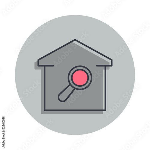 in search of a home icon in badge style. One of web collection icon can be used for UI, UX