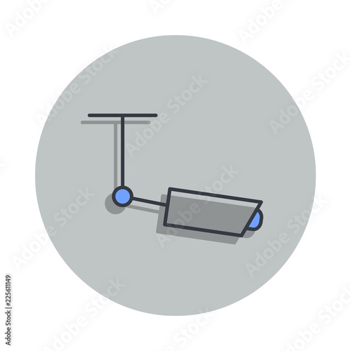 Kick scooter icon in badge style. One of web collection icon can be used for UI, UX