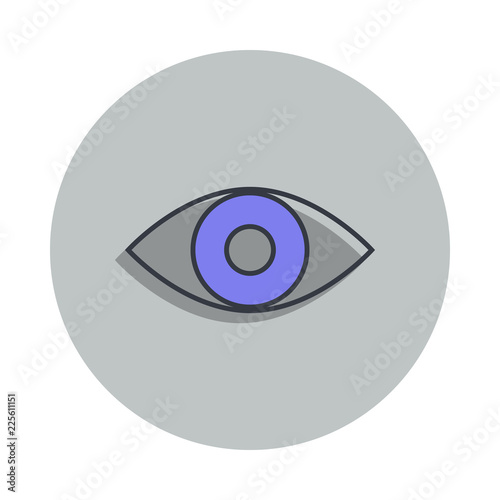 eye icon in badge style. One of web collection icon can be used for UI, UX