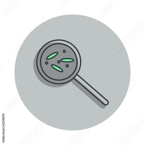 bacteria under the microscope icon in badge style. One of web collection icon can be used for UI, UX