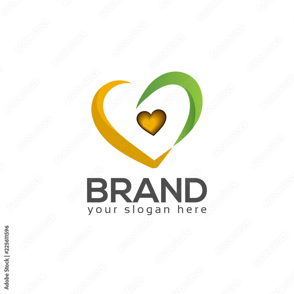Heart logo vector on white background