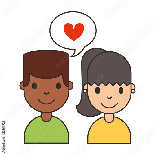 couple portrait love speech bubble social media