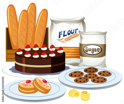 Set of bakery element collection